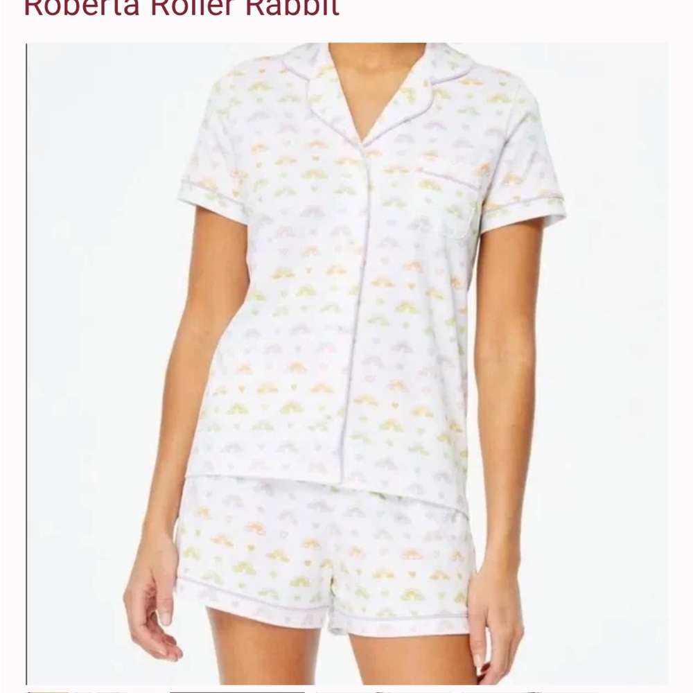 Stoney Clover x Roller Rabbit Cotton Candy Clouds Polo Pajamas Shorts Set